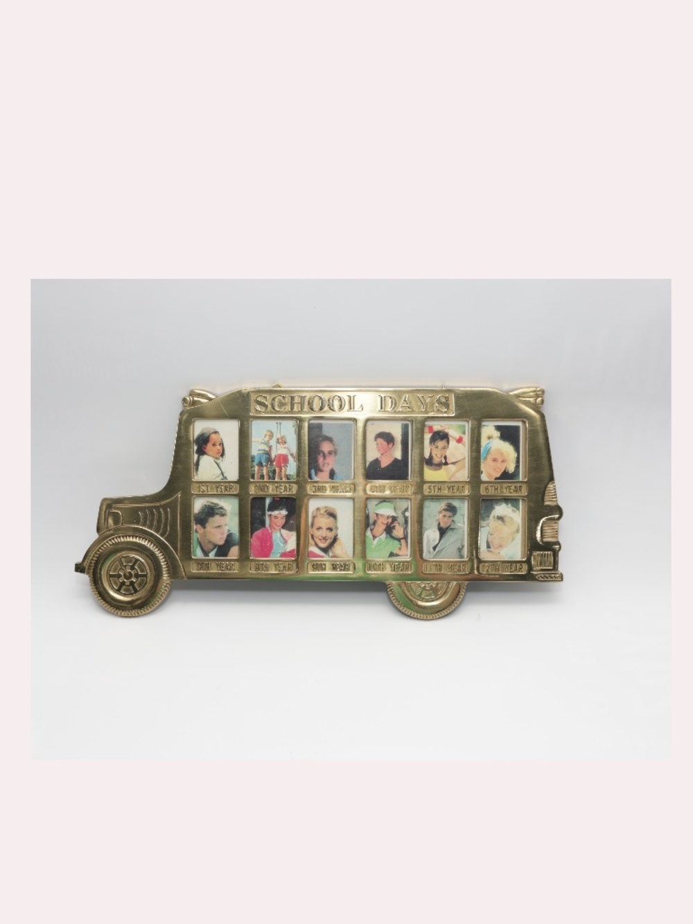 vintage brass school days picture frame